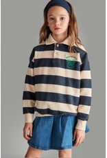 Mipounet Mipounet - Piero Polo Sweatshirt - Ecru/ blauw