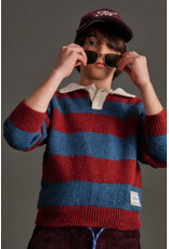 Mipounet Mipounet - Andrea Polo knit - blauw/aubergine