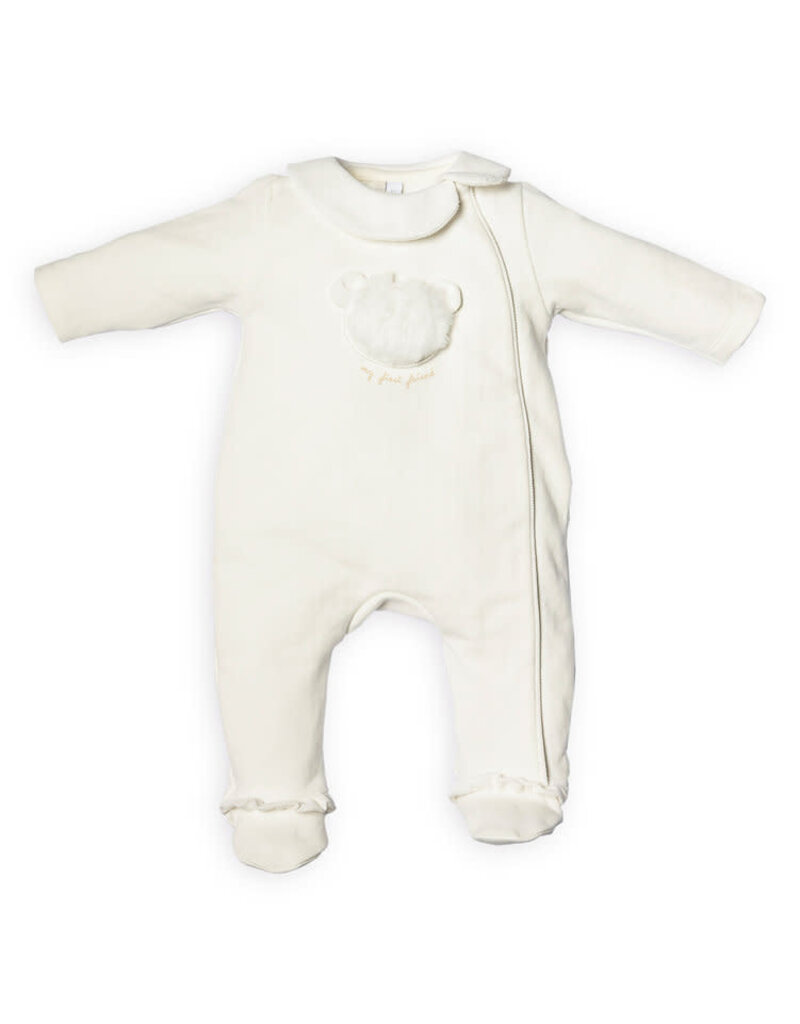 First First-Rompersuit-beer pelsje voorkant-Off White