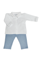 Poetree Kids Poetree -2-Delige baby set wit shirt met denim blue broekje