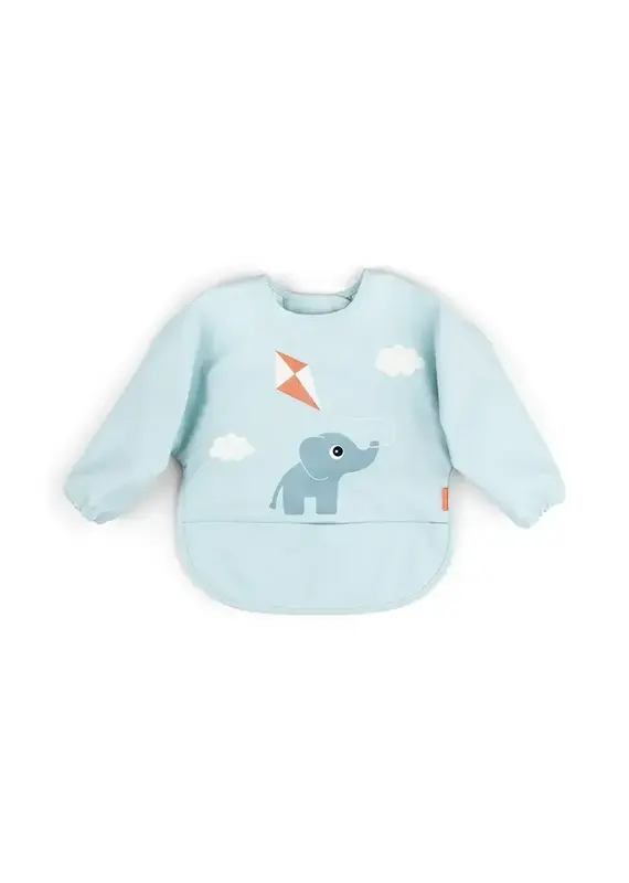 Done by Deer Done by deer-Sleeved pocket bib - Playground - Blue 6-18M