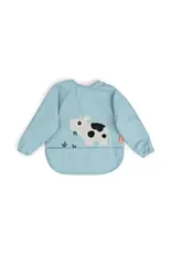 Done by Deer Done by deer-Sleeved pocket bib - Tiny farm - Blue