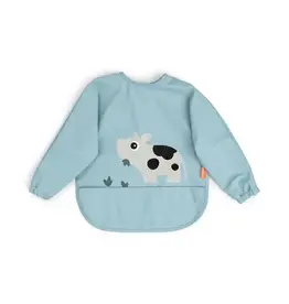 Done by Deer Done by deer-Sleeved pocket bib - Tiny farm - Blue