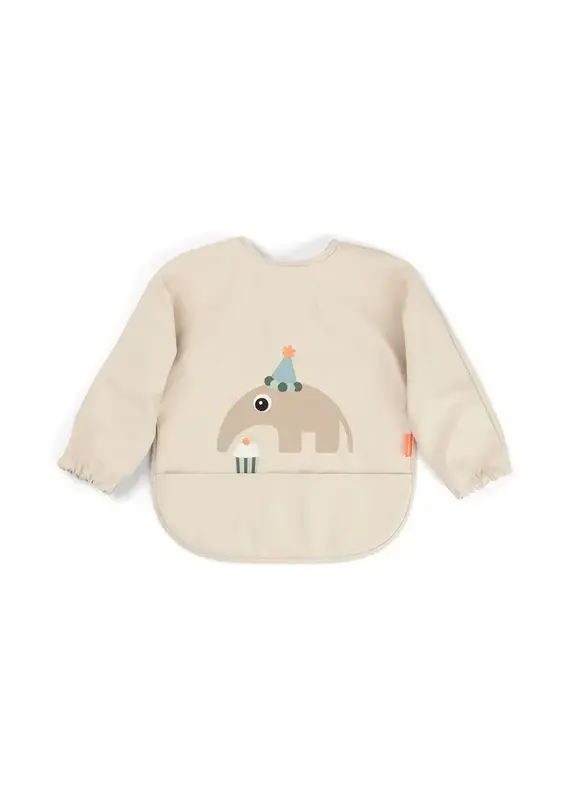 Done by Deer Done by deer-Sleeved pocket bib - Celebration-Sand