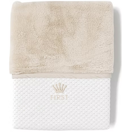 First First-dekentje Oslo- eco-bont/wit-beige