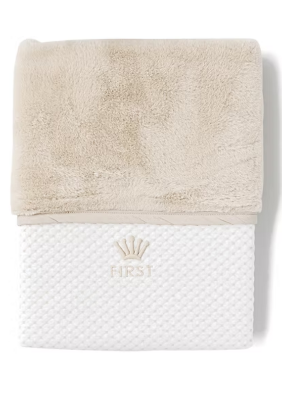 First First-dekentje Oslo- eco-bont/wit-beige