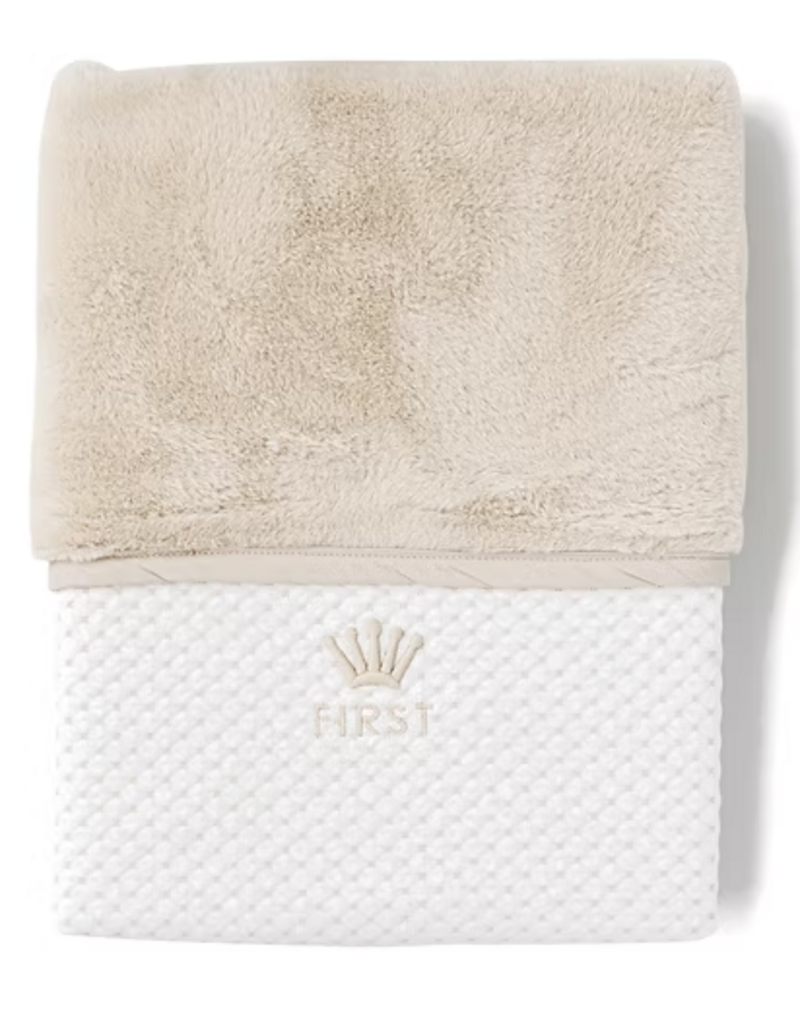 First First-dekentje Oslo- eco-bont/wit-beige