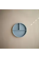 Mushie Mushie - silicone plate met compartimenten-powder blue