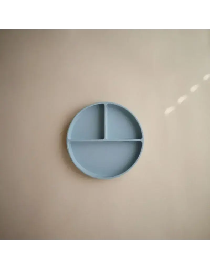 Mushie Mushie - silicone plate met compartimenten-powder blue