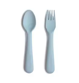 Mushie Mushie - lepel en vork powder blue