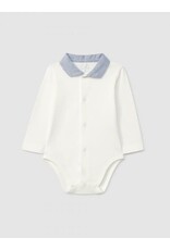 Laranjinha Laranjinha - Body Vichy point kraag - blauw