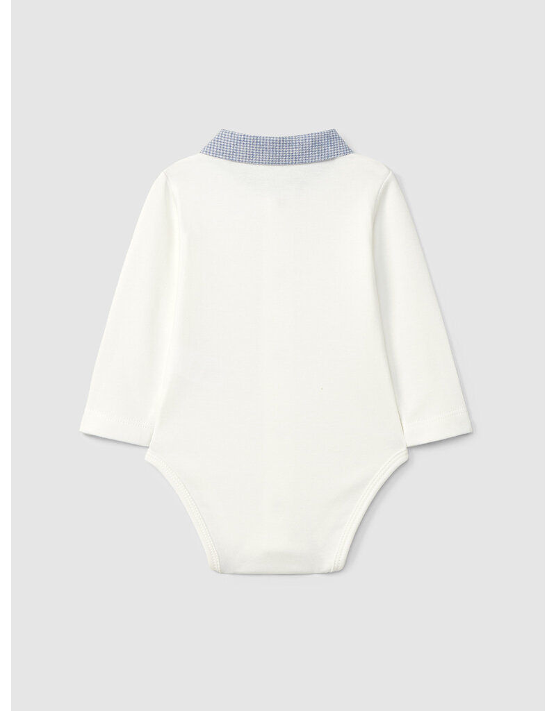 Laranjinha Laranjinha - Body Vichy point kraag - blauw