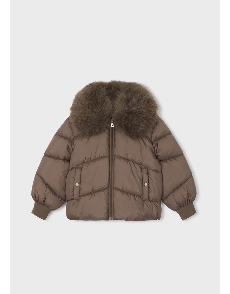 mayoral Mayoral - bruine winterjas met fur