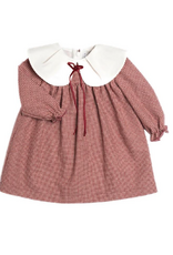 Barcellino Barcellino - Bordeauxrood kleedje met witte kraag