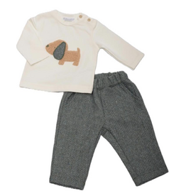 Barcellino Barcellino - set longsleeve hond + visgraat broek