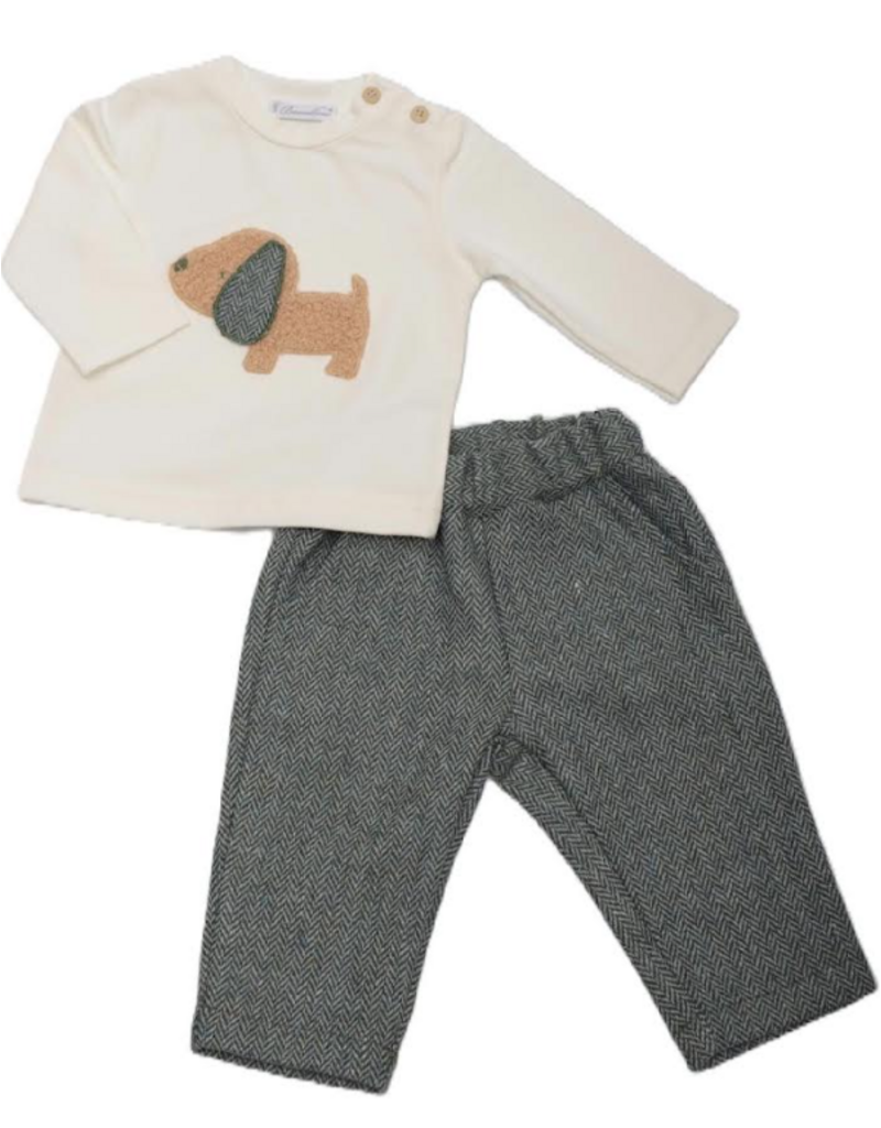 Barcellino Barcellino - set longsleeve hond + visgraat broek