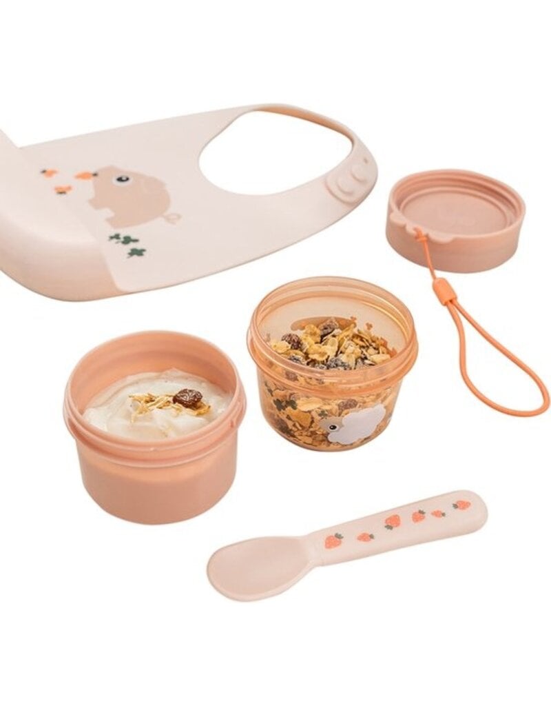 Done by Deer Done by Deer - To go 2-way snack container S Birdee roze
