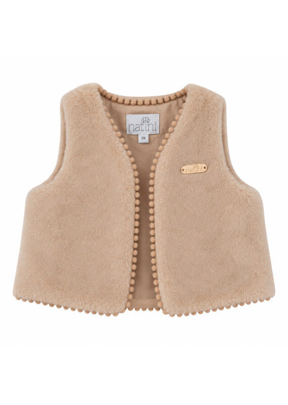 Natini Natini-gilet fur Dotty-beige