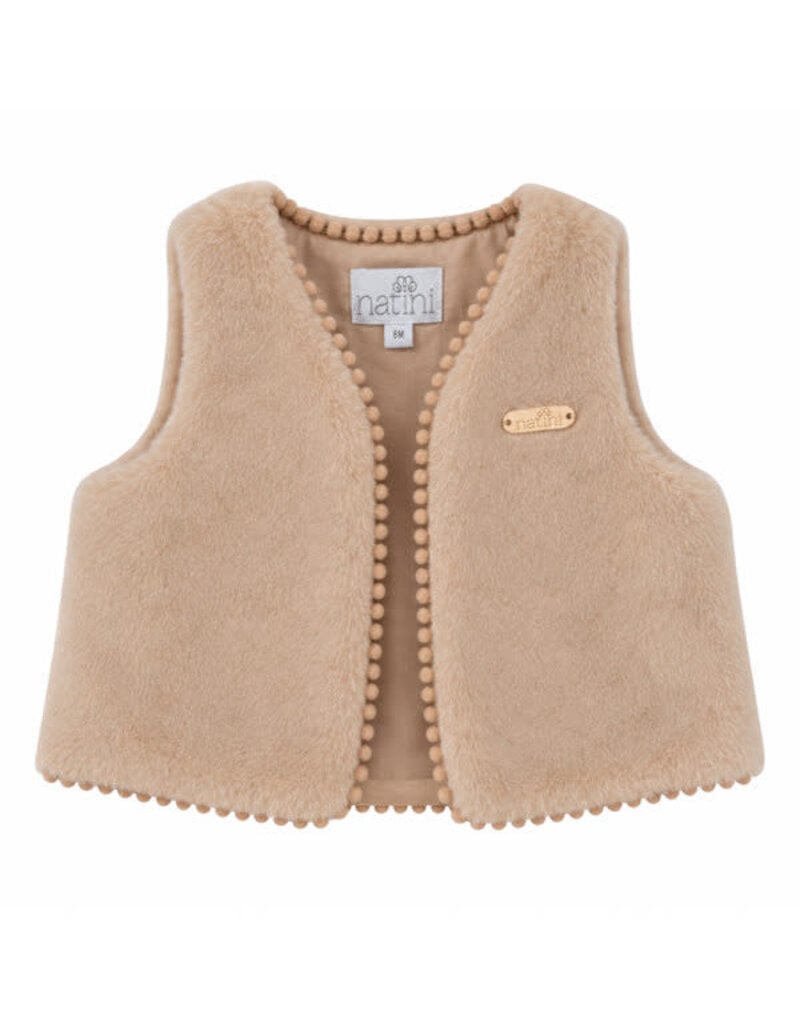 Natini Natini-gilet fur Dotty-beige