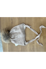 jamiks Jamiks - beige muts met bruine pompon