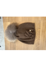 jamiks Jamiks - bruine muts met strik
