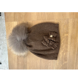 jamiks Jamiks - bruine muts met strik