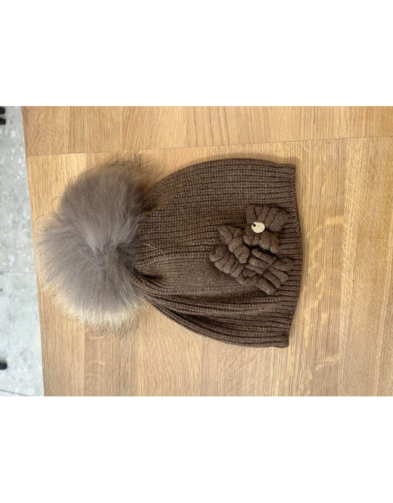 jamiks Jamiks - bruine muts met strik