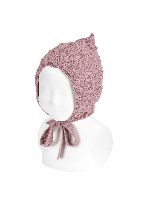 Condor Condor - strik muts merino wol roze