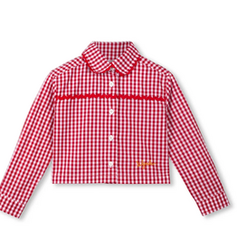 wynken Wynken - crop shirt - gingham red
