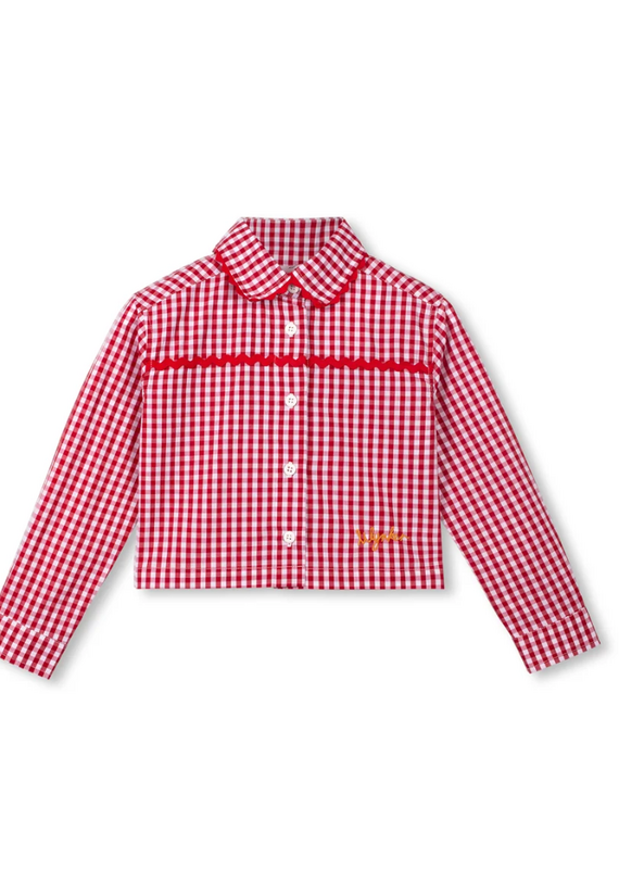 wynken Wynken - crop shirt - gingham red