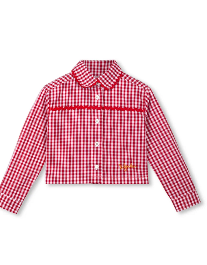 wynken Wynken - crop shirt - gingham red