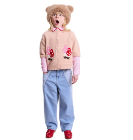 wynken Wynken - cardigan roze mushrooms