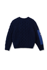 wynken Wynken - aran knit jumper navy