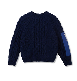 wynken Wynken - aran knit jumper navy