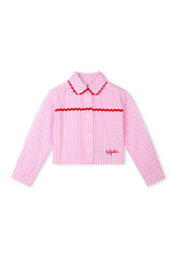 wynken Wynken - classic crop shirt gingham pink