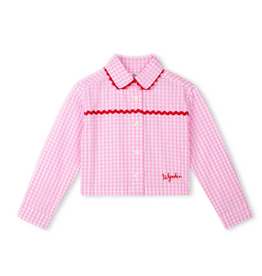 wynken Wynken - classic crop shirt gingham pink