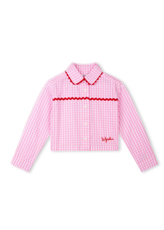 wynken Wynken - classic crop shirt gingham pink