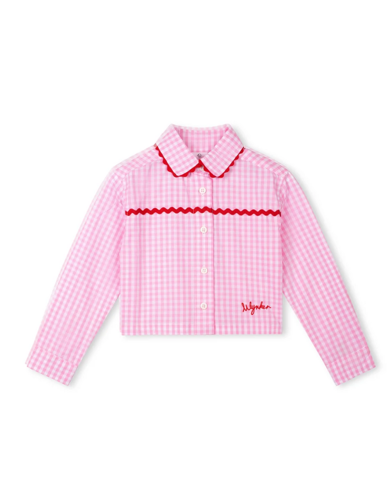 wynken Wynken - classic crop shirt gingham pink