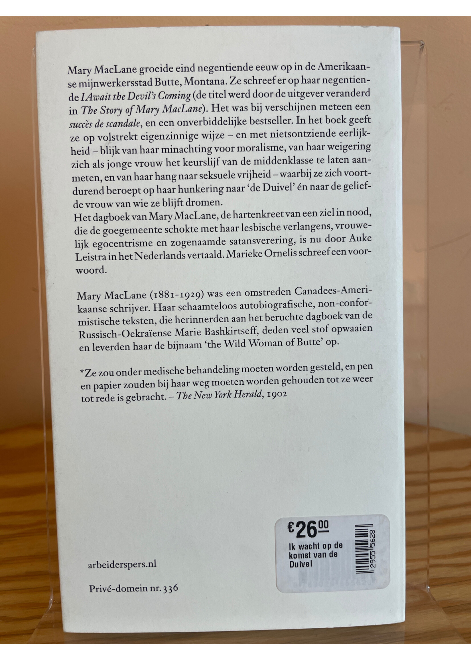 Mary MacLane Ik wacht op de komst van de Duivel