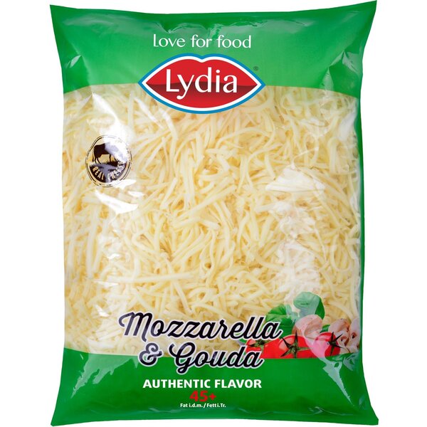 Lydia Geraspte Mozzarella & Gouda kaas 45%