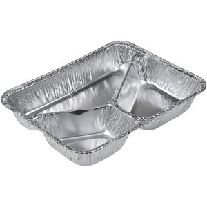 Aluminium Menubakken 3-vaks, laag, 760cc, 212 x 161 x 30mm, (R881G)