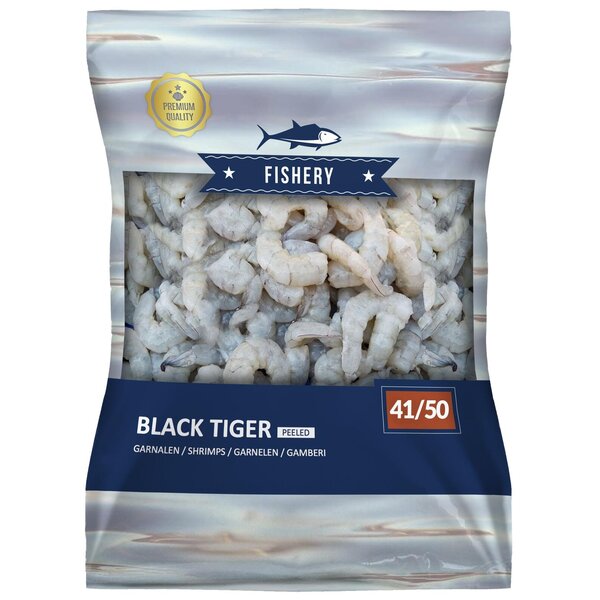 Fishery BLACK TIGER garnalen 41/50, gepeld, diepvries