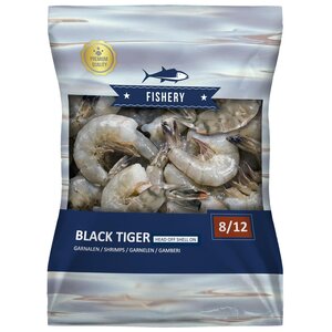 Black Tiger garnalen Easy peel 8/12, zonder kop, met schaal, diepvries