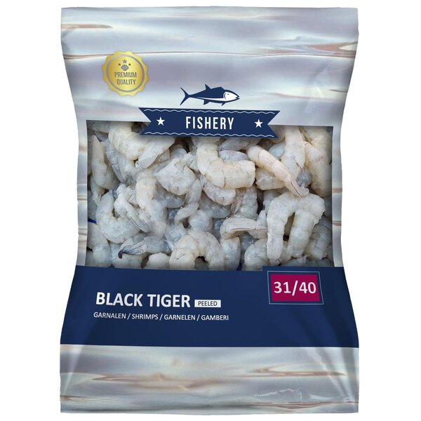 Fishery Black Tiger garnalen 31/40 gepeld en rauw, diepvries