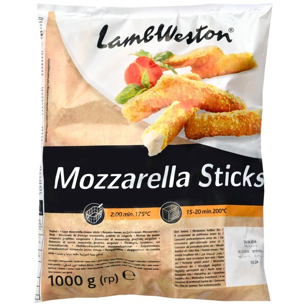 LambWeston Mozzarella sticks Gepaneerde mozarellasnack, diepvries