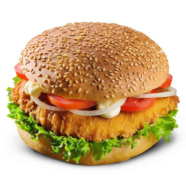 Family Chicken Crispy filetburger Kipfilet, hot & spicy, 95g, diepvries