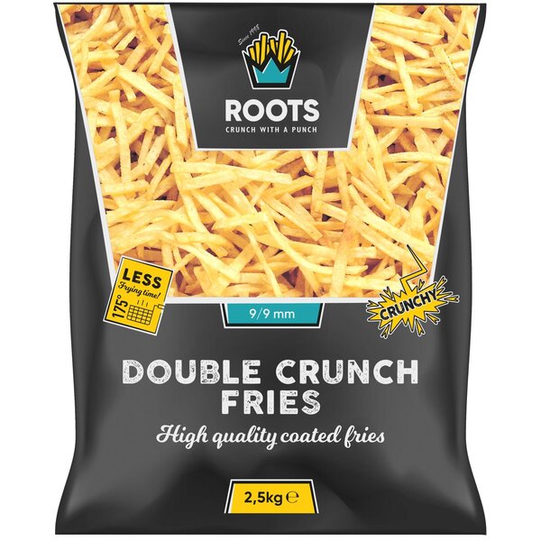 Roots Double Crunch Fries 9/9, Halal, diepvries