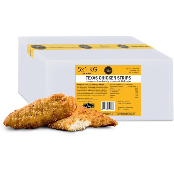 Family Chicken Texas Chicken Strips Halal, diepvries