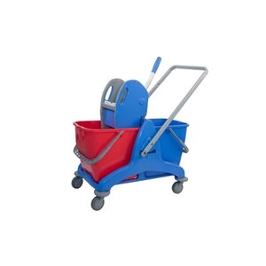 Mopwagen met pers kunststof   2x25ltr