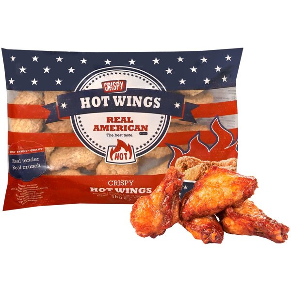 Real American Crispy Hotwings Halal, diepvries